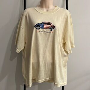 Vintage Wons Wear Tour America Car Graphic Tee Old School Styling Men Size L Tee